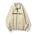 Essentials Carls Coffee Hoodie Mit Halbem Reißverschluss