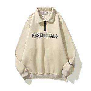 Essentials Carls Coffee Hoodie Mit Halbem Reißverschluss