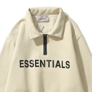 Essentials Carls Coffee Hoodie Mit Halbem Reißverschluss