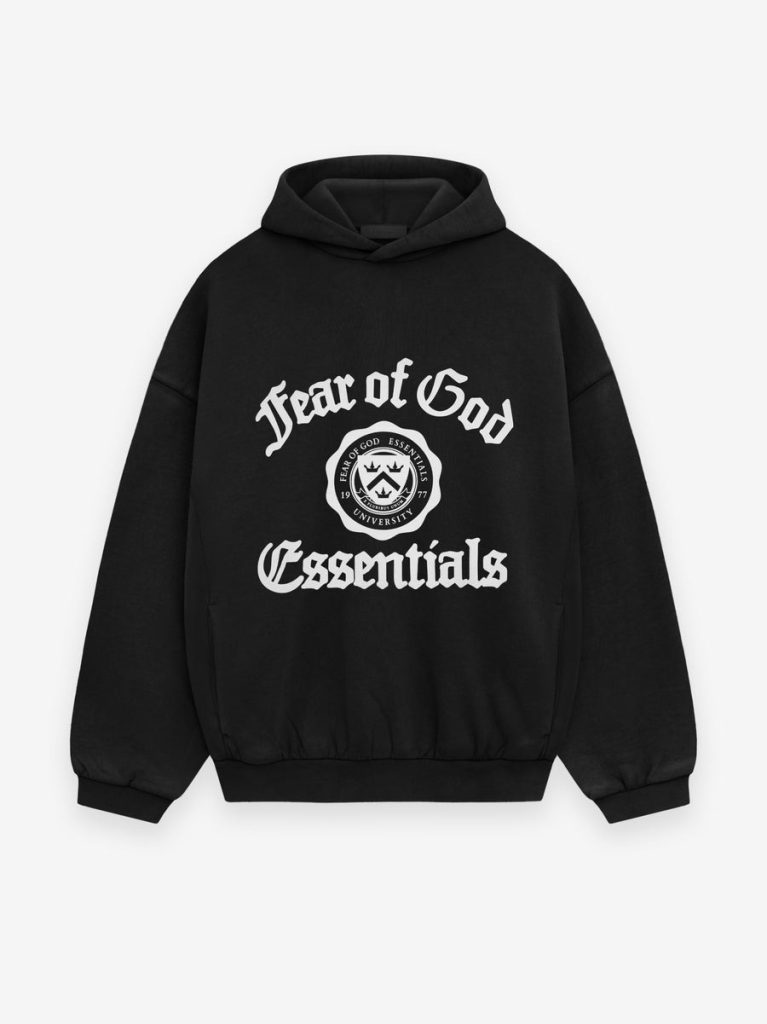 Essentials Fear Of God Shrunken Hoodie Schwarz