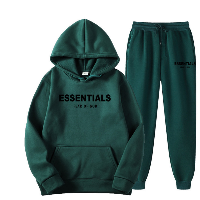 Essentials Hoodie Fear Of God Dunkelgrüner Trainingsanzug