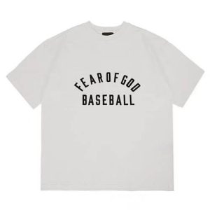 Weißes T-shirt Mit Fear Of God-buchstabenaufdruck