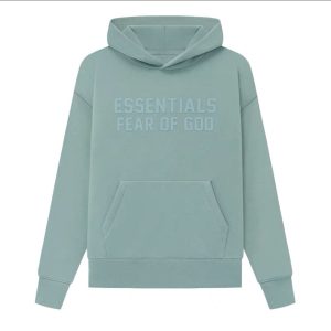 Essentials Flocked Fog Hellblauer Kapuzenpullover
