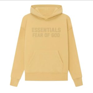 Essentials Flocked Fog Lime Yellow Kapuzenpullover
