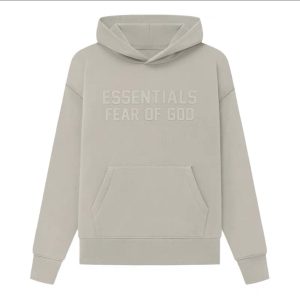 Essentials Flocked Fog Smoky Grey Kapuzenpullover