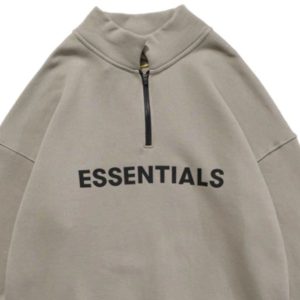 Essentials Kapuzenpullover Mit Halbem Reißverschluss Und Hohem Kragen