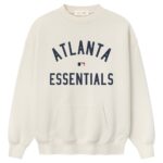 Atlanta Braves Fear of God x MLB Herren-Sweatshirt in Creme mit sportlicher Passform