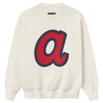 Atlanta Braves Fear of God x MLB Herren-Sweatshirt in Creme mit sportlicher Passform