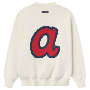 Atlanta Braves Fear of God x MLB Herren-Sweatshirt in Creme mit sportlicher Passform