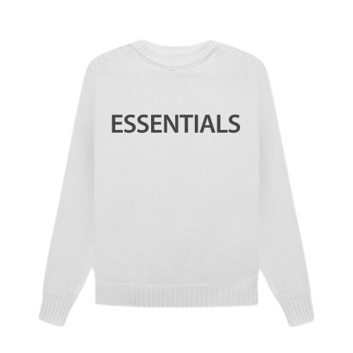 Essentials Overlaped White Sweater Essentials Overlaped White Sweater