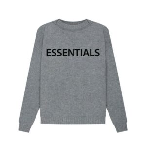 Essentials Overlapped Sweater Grau