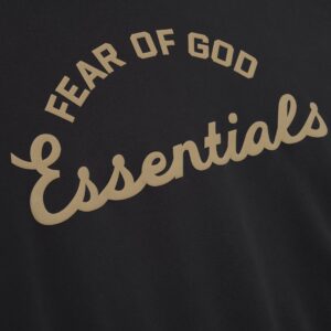 Essentials Schwarzer Trainingshoodie im 90er-Jahre-Stil