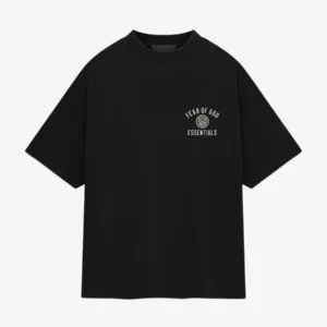 Essentials Schwarzes T-Shirt mit Rundhalsausschnitt