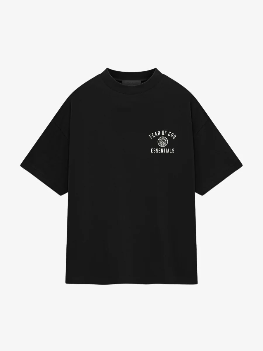 Essentials Schwarzes T-Shirt mit Rundhalsausschnitt Essentials Schwarzes T-Shirt mit Rundhalsausschnitt