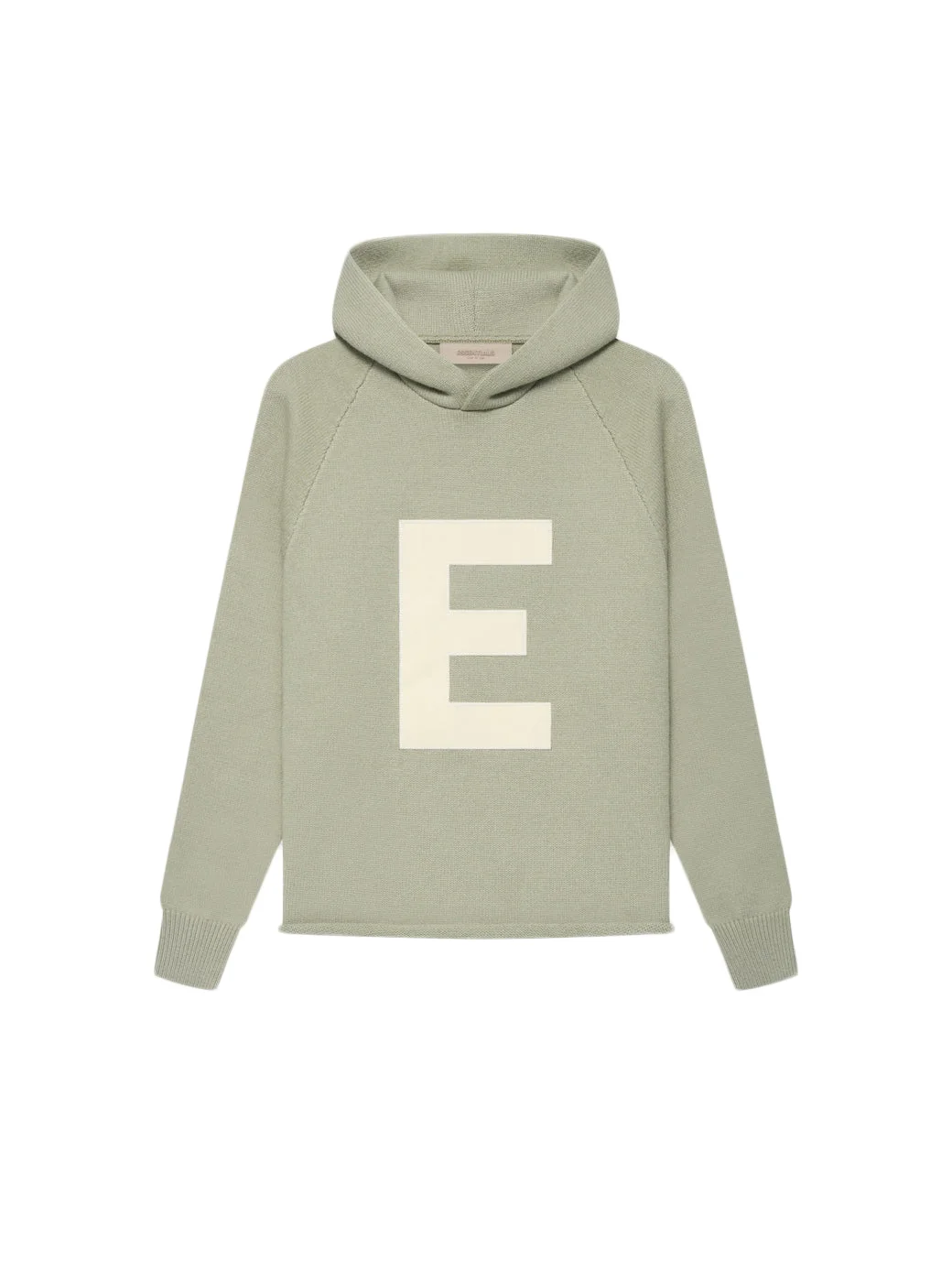 Fear Of God Essentials Kinder Big E Strick-Hoodie in Meerschaumgrün Fear Of God Essentials Kinder Big E Strick-Hoodie in Meerschaumgrün