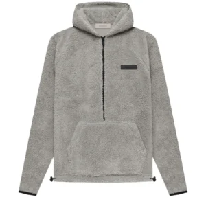 Fear Of God Essentials Polar Fleece Half Zip Hoodie Oatmeal Dark