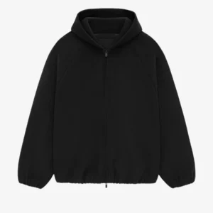 Gebürstete Bomberjacke – Schwarze Kapuze
